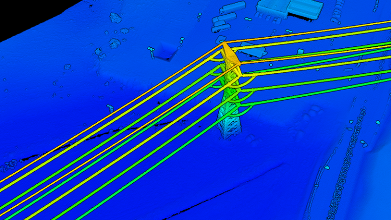 LIDAR linie napowietrzne